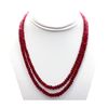 Image 1 : Natural Ruby Round Beads Necklace w/brass clasp