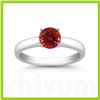 Image 1 : Genuine 1.06 ctw Ruby Solitaire Ring 14kt Gold-White