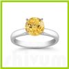 Image 1 : Genuine 1.25 ctw Citrine Solitaire Ring 14kt Gold-White