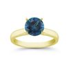 Image 1 : Genuine 0.85 ctw London Blue Topaz Solitaire Ring 14kt Gold-Yellow