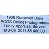 Image 2 : 1966 Roosevelt Dime PCGS MS-68 w/Appraisal