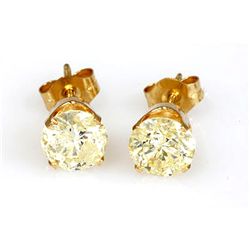 1.50 ctw Diamond Stud Earring 14KT Y/Gold I1 ? C2