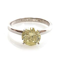 Certified 2.03 ctw Diamond Solitaire Ring 14k White Gold