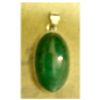 Image 1 : Oval Emerald Gemstone in Silver Pendant