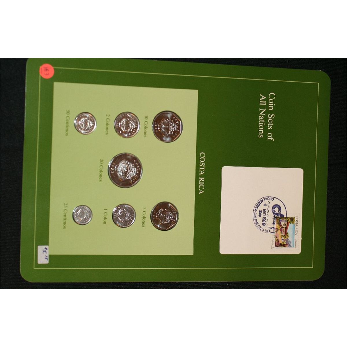 Costa Rican Coin Set & Stamp