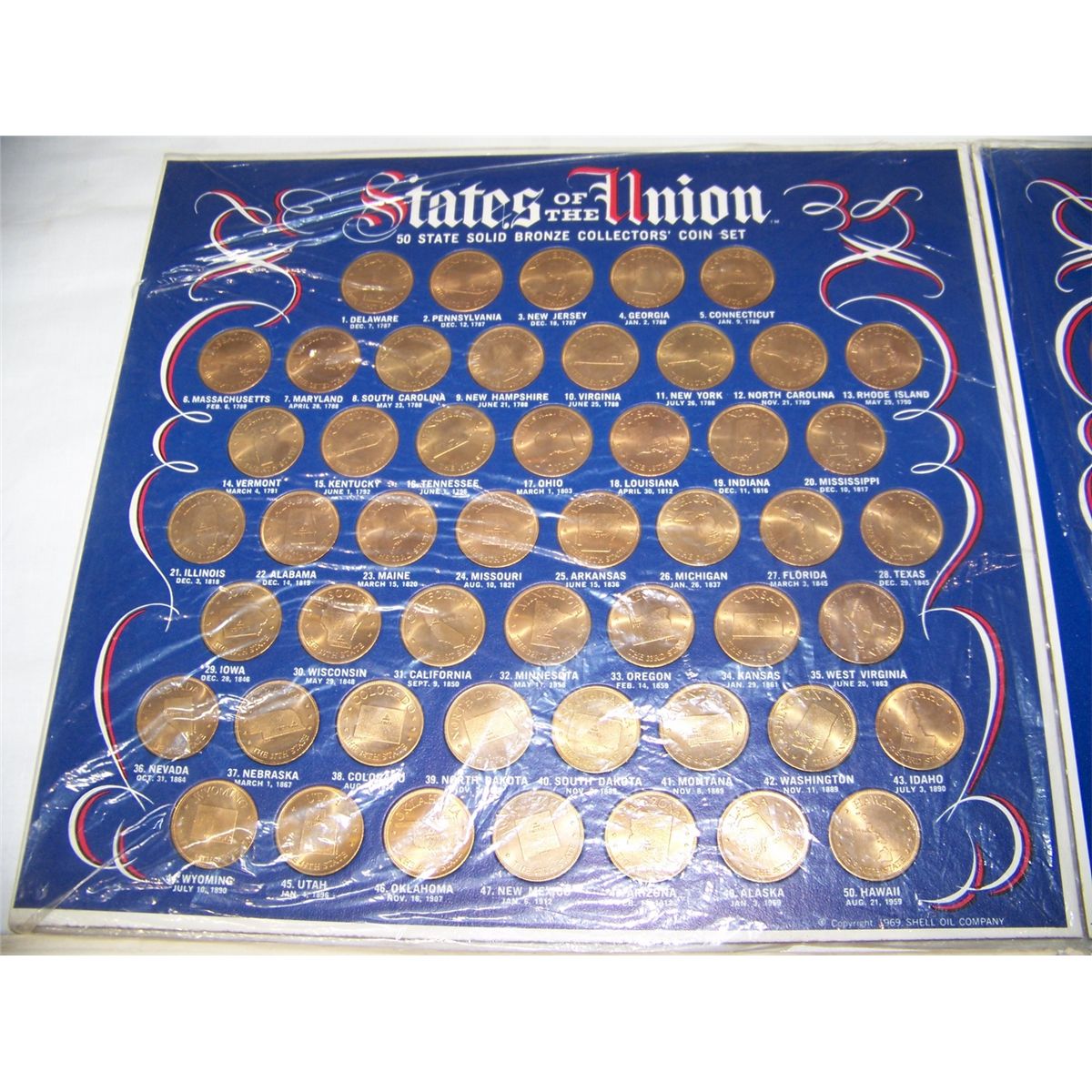 (2X) State of the Union 50 State Solid Bronze Collectors Coin Set.