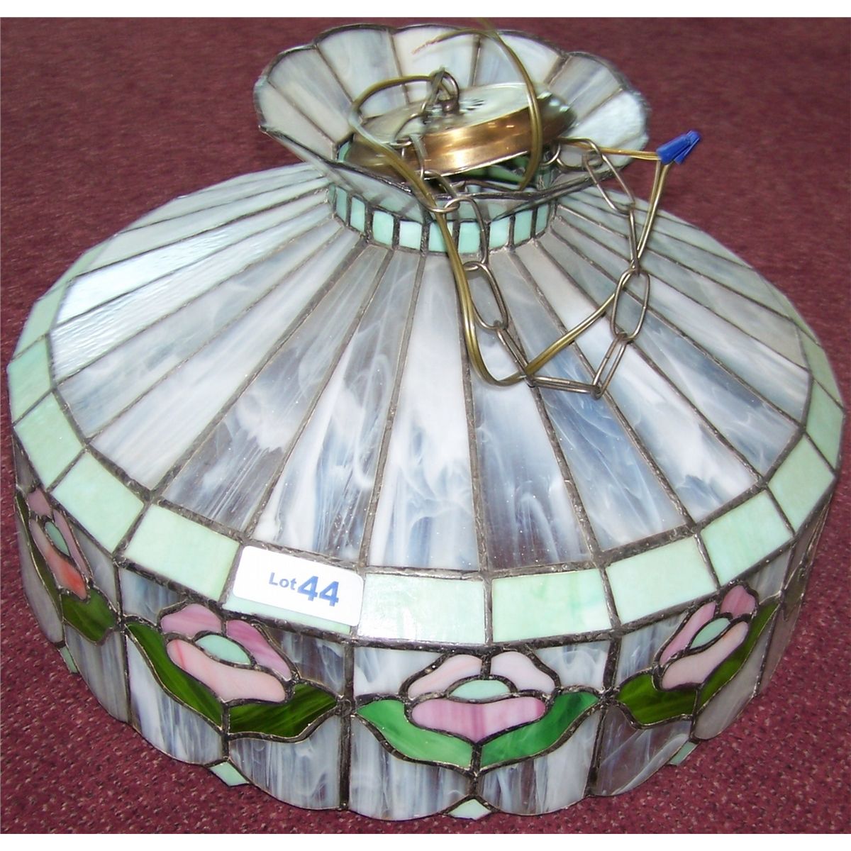 Hanging Tiffany Style Lamp Shade and Light.