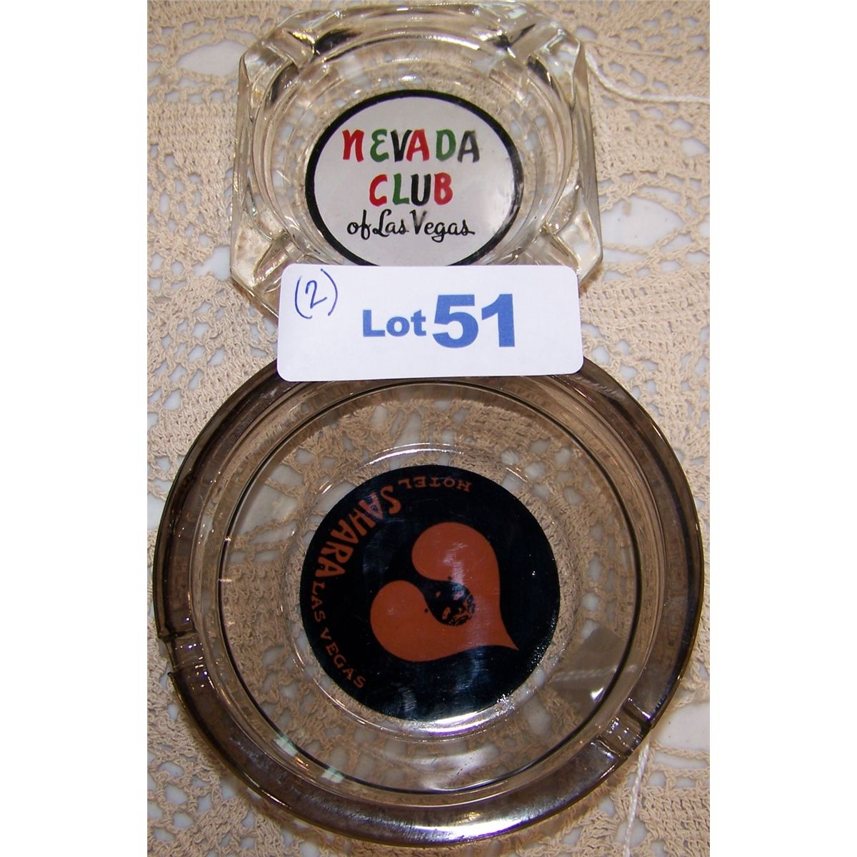 2 Vintage Las Vegas Ashtrays SAHARA & Nevada Club