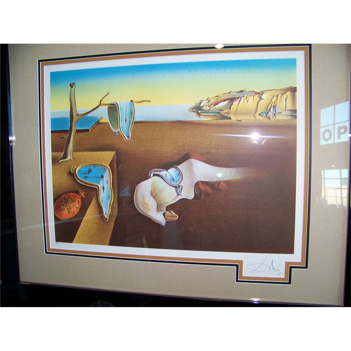 SALVADOR DALI Pencil Signed Lithograph "The Persistence of Memory".