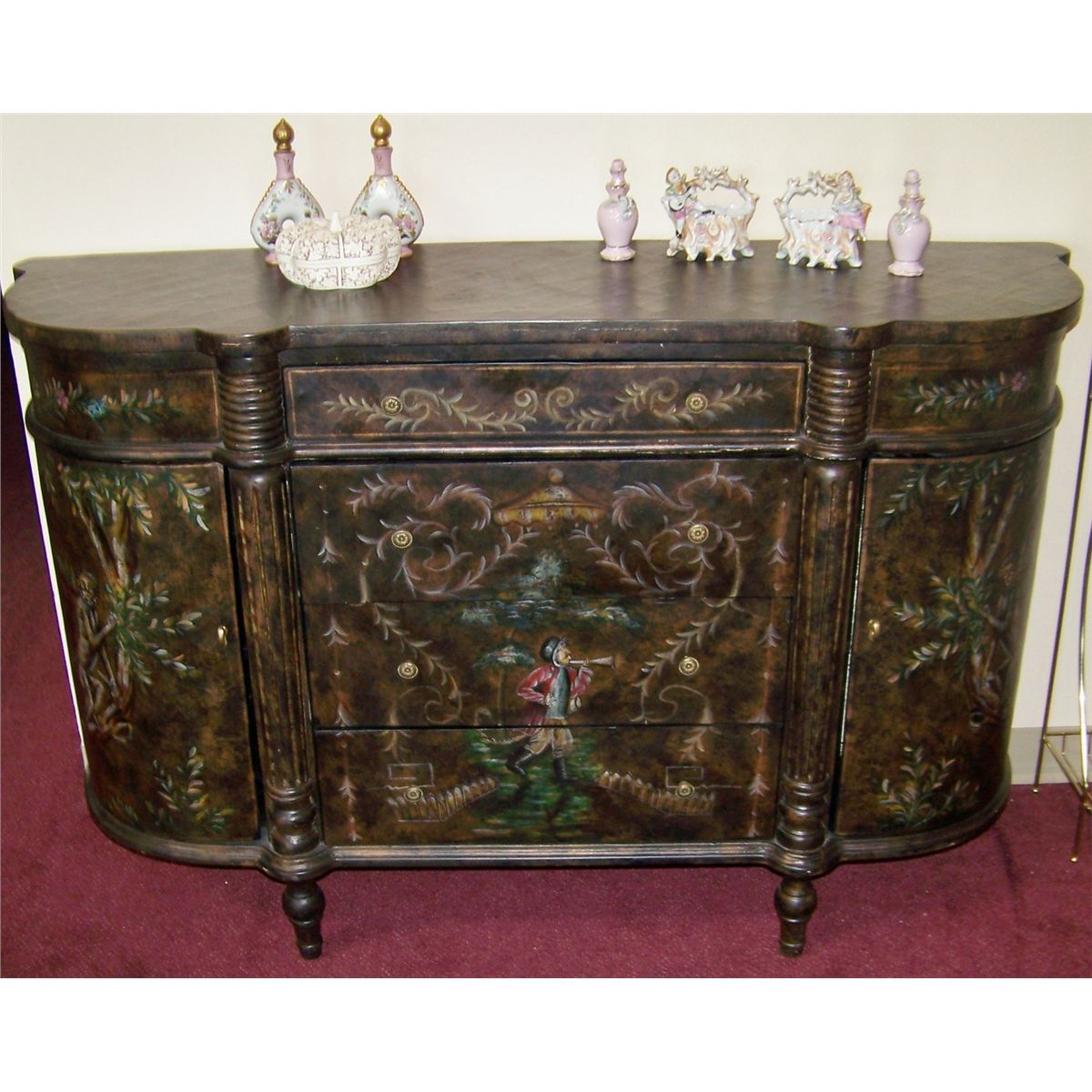 Hand Painted Antique Style Credenza.