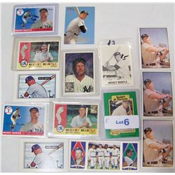 Fourteen Assorted Mickey Mantle Baseball Cards.