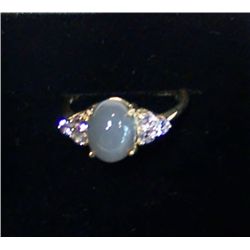 14K Yellow Gold Ring w/ Gray Moonstone.
