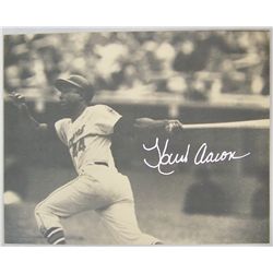 Hank Aaron Signed Picture.
