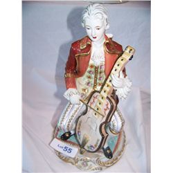 Contemporary Meissen Man Playing Cello.