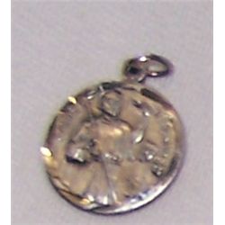 Saint Genesius Sterling Silver Pendant from Bing Crosby Personal Estate Jewelry Collection.