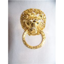 Gold Colored Lion Pin from Louis Armstrong Estate Jewelry.