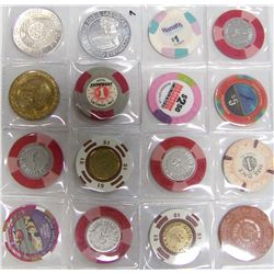 (16X$) ASSORTED CASINO CHIPS.