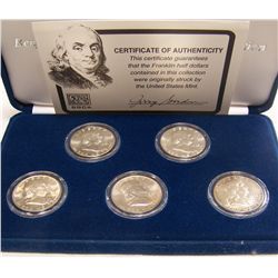 FRANKLIN COLLECTION OF UNCIRCULATED HALVES.