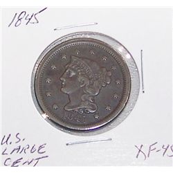 1845 GEM U.S ONE-CENT PIECE XF+ CONDITION.