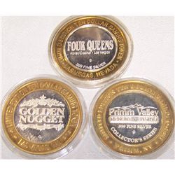 (3x$) .999 FINE SILVER LIMITED EDITION CASINO STRIKES.