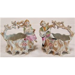 PAIR OF ANTIQUE/ VINTAGE PORCELAIN of Boy 