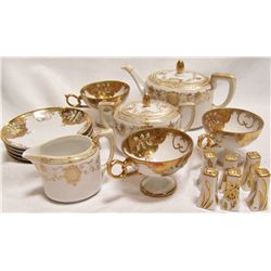 17 Piece ROYAL CARLTON A/# 5565 VINTAGE HAND GILT TEA SERVICE SET.
