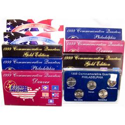 (9X$) MINT STATE COMMEMORATIVE QUARTER SETS 1999-2003.