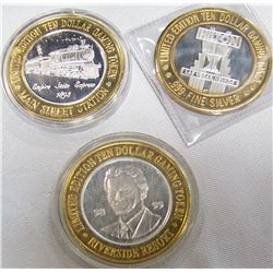 (3X$) .999 LIMITED EDITION SILVER CASINO STRIKES.