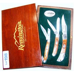 2007 LIMITED EDITION REMINGTON SPORTSMAN SERIES KNIFE SET IN COLLECTOR BOX.