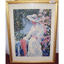 "SUMMER AFTERNOON II" by DUFFY. LIMITED EDITION LITHOGRAPH #186/275, FRAMED.