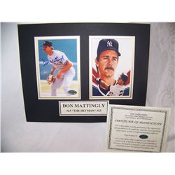 DON "THE HIT MAN" MATTINGLY Signed Picture w/ C.O.A