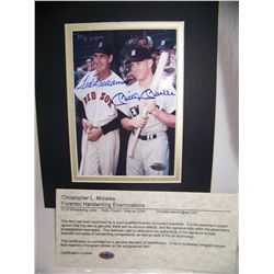 TED WILLIAMS & MICKEY MANTLE HAND SIGNED PICTURE WITH CERTIFICATE OF AUTHENTICITY BY CHRIS MORALES