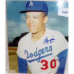 LA DODGER MAURY WILLS AUTOGRAPHED PICTURE