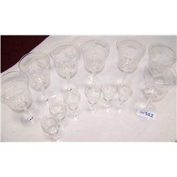 13 PIECE ASSORTED FINE GLASS AS SHOWN
