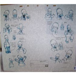 "HOMER SIMPSON" LUMICEL MODELSHEET 20th C. Fox Dual Sided as shown, unframed