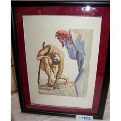 Salvador Dali Orig. Woodblock Divine Comedy Purgatory #7 Princess of the Blossoming Valley 1964