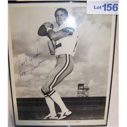 ROGER STAUBACH Autographed Black & White Picture.