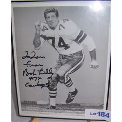 DALLAS COWBOYS BOB LILLY Autographed Vintage Black & White picture
