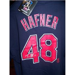 Travis Haffner Cleveland Indians Autographed T-Shirt.