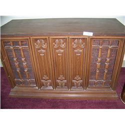 Classic 1970's Era Entertainment Cabinet with Working Eight Track, Record Player & Stereo.