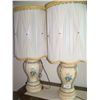 Image 1 : PAIR OF VINTAGE HAND PAINTED LAMPS.