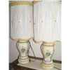 Image 2 : PAIR OF VINTAGE HAND PAINTED LAMPS.