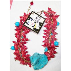 Tourquoise and Dyed Howlite Necklace.