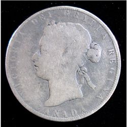 1871-H CANADIAN HALF DOLLAR, G/VG ( RARE ) 45K MINTED