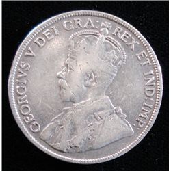 1918-C NEWFOUNDLAND 50 CENT, VF