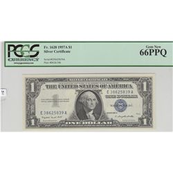 $1 GEM PCGS 66 PPQ 1957 A SILVER CERTIFICATE