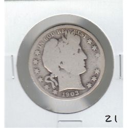 1903 O BARBER SILVER HALF
