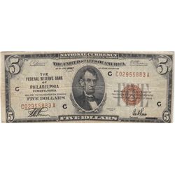 $5 1929 FRBN