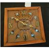Image 1 : Sand painted Turquoise studded clock