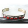 Image 1 : Coral & Sterling signed Row Bracelet